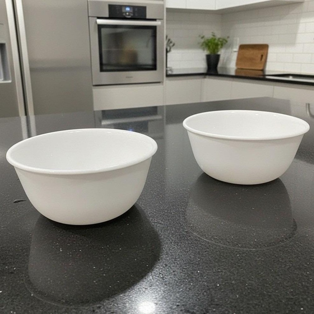Corelle Winter Frost White Dessert Bowls, Set of 2, Livingware Vitrelle Glass